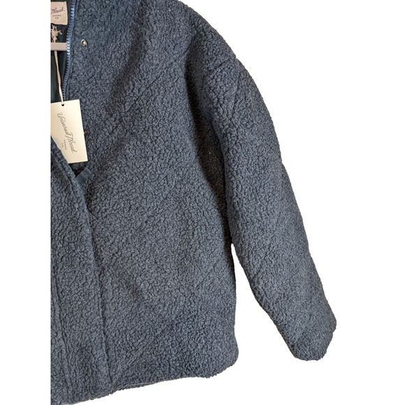 Universal Thread Quilted Sherpa Coat Jacket Hematite Gray XS Lined Zip Snap Warm - Picture 2 of 10